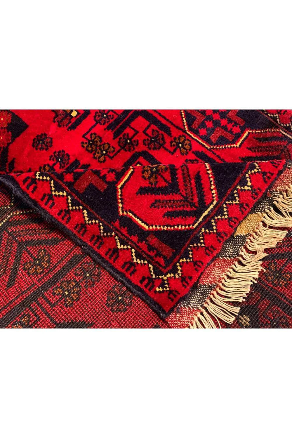 Fine Quality Hand Knotted Afghan Khal Muhammadi Wool Area Rug 3.10 x 2.7 Ft