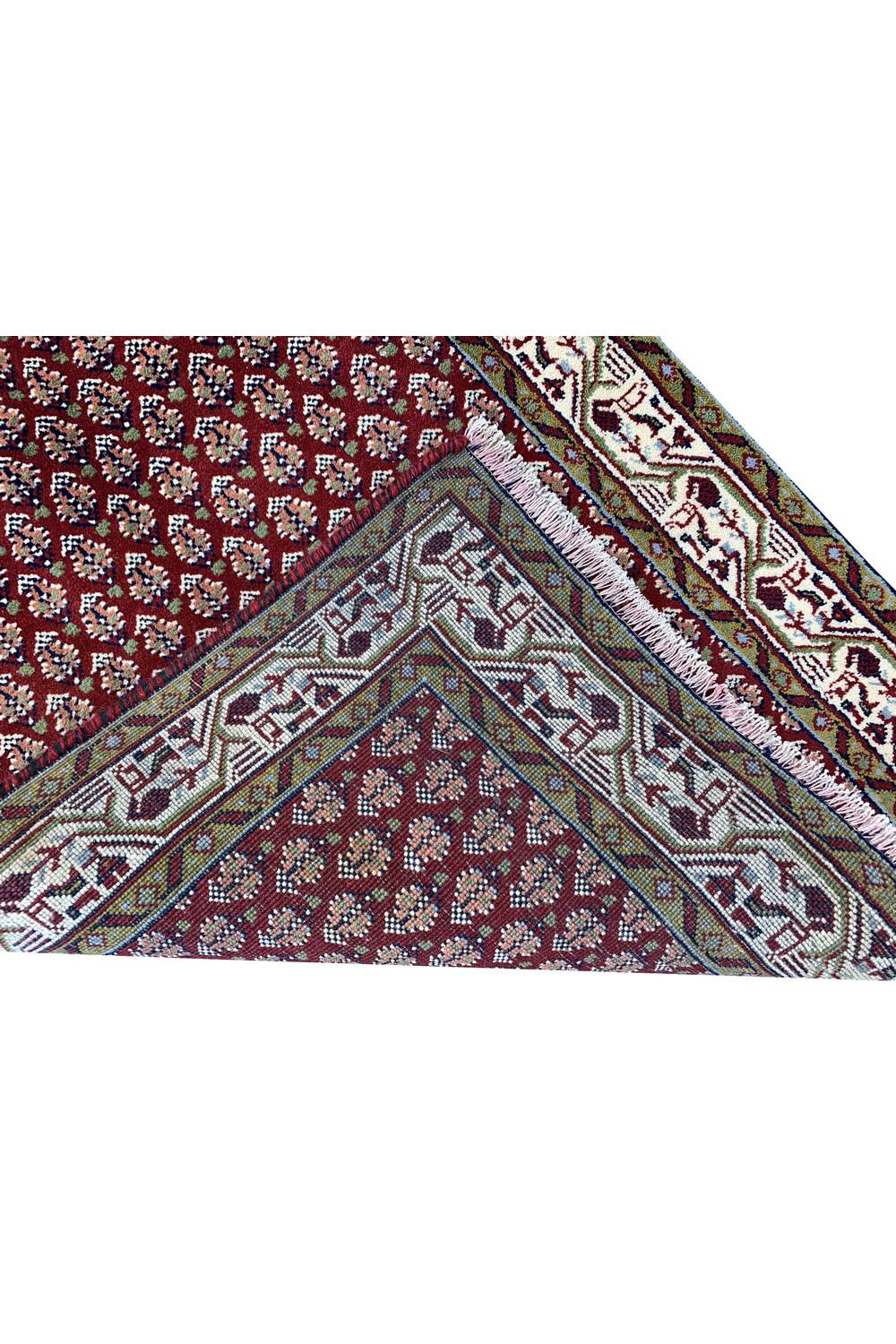 Hand Knotted Vintage Sultanabad Badam Gul Mir Wool Area Rug 4.4 x 2.3 Ft