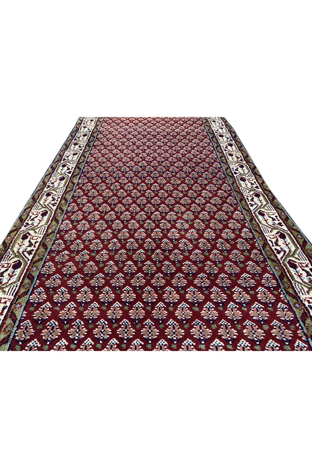 Hand Knotted Vintage Sultanabad Badam Gul Mir Wool Area Rug 4.4 x 2.3 Ft