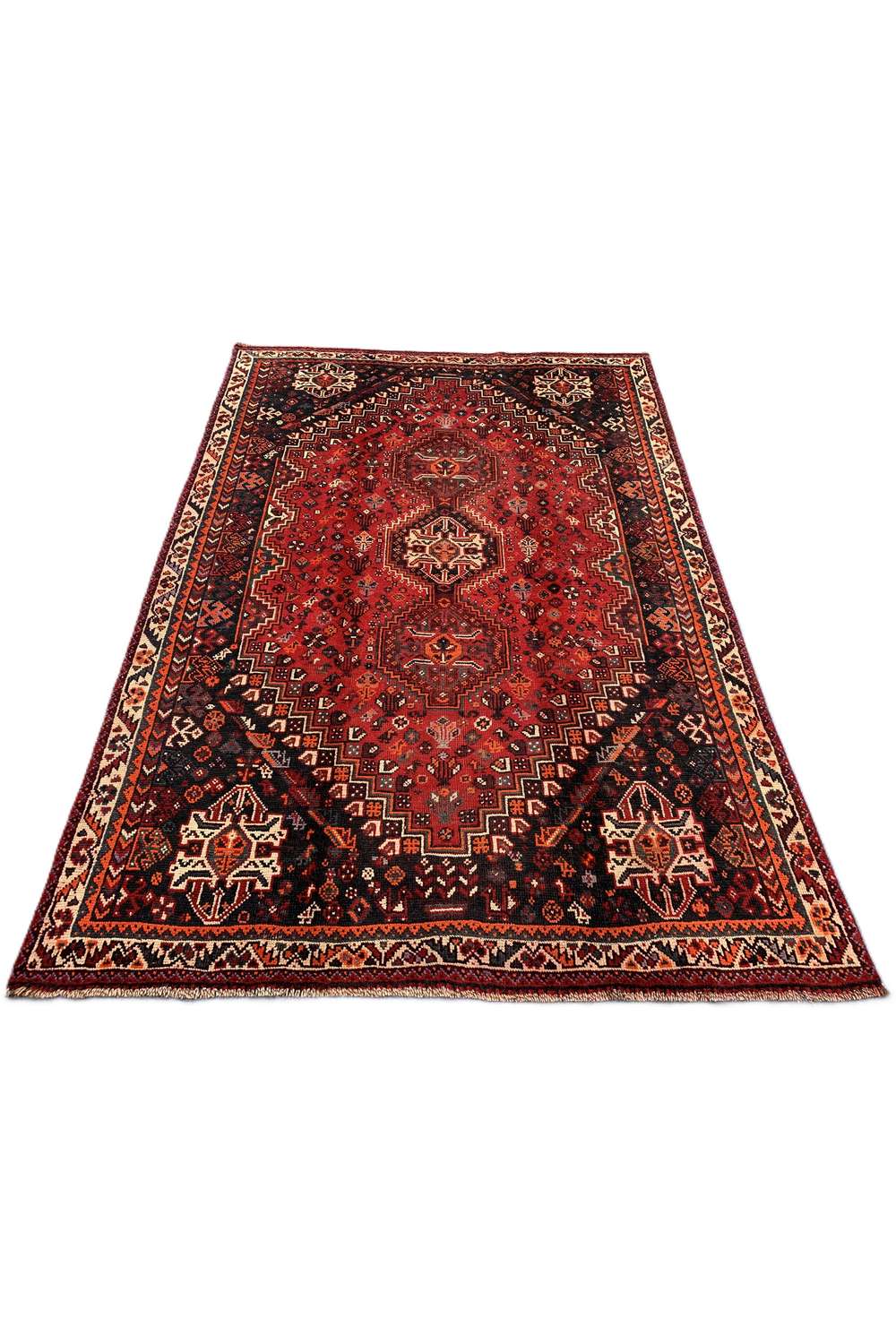 Amazing Hand Knotted Vintage Shrz Wool Area Rug 9.10 x 6.9 Ft