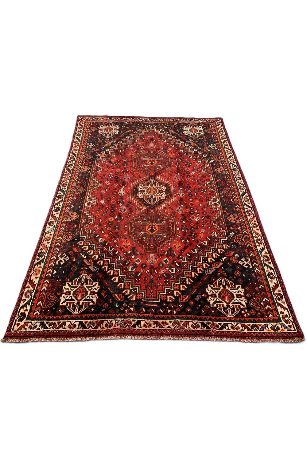 Amazing Hand Knotted Vintage Shrz Wool Area Rug 9.10 x 6.9 Ft