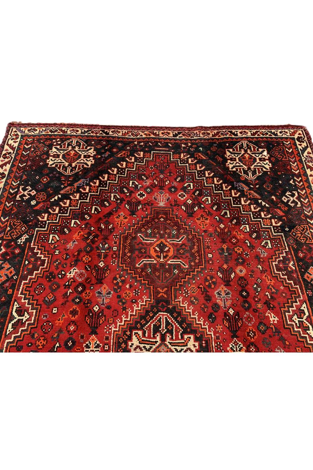 Amazing Hand Knotted Vintage Shrz Wool Area Rug 9.10 x 6.9 Ft