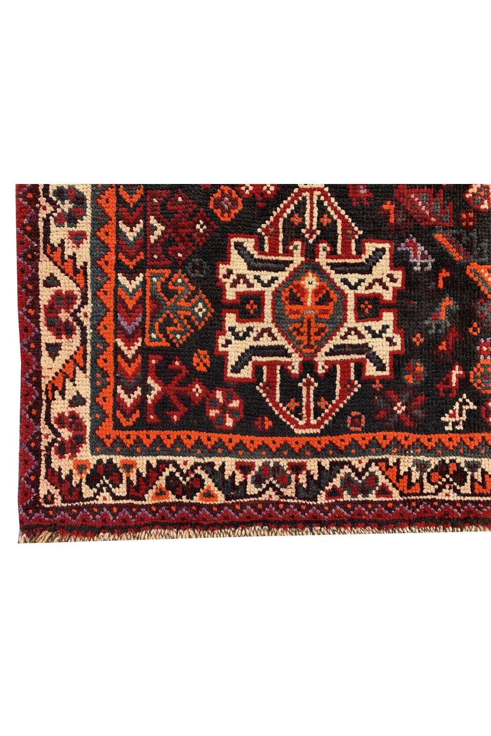 Amazing Hand Knotted Vintage Shrz Wool Area Rug 9.10 x 6.9 Ft
