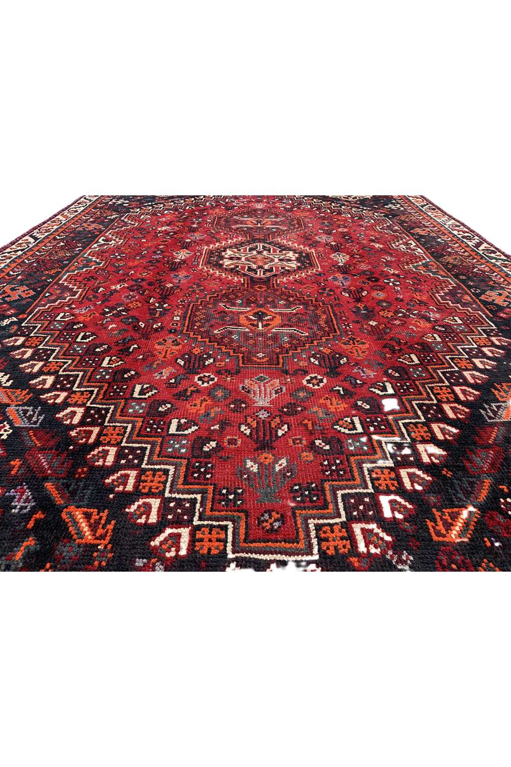Amazing Hand Knotted Vintage Shrz Wool Area Rug 9.10 x 6.9 Ft