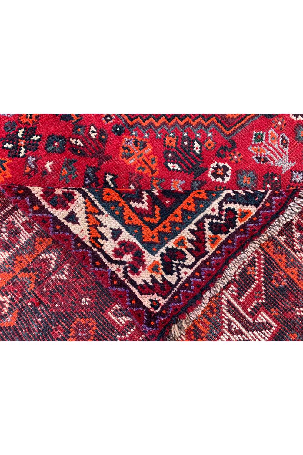 Amazing Hand Knotted Vintage Shrz Wool Area Rug 9.10 x 6.9 Ft