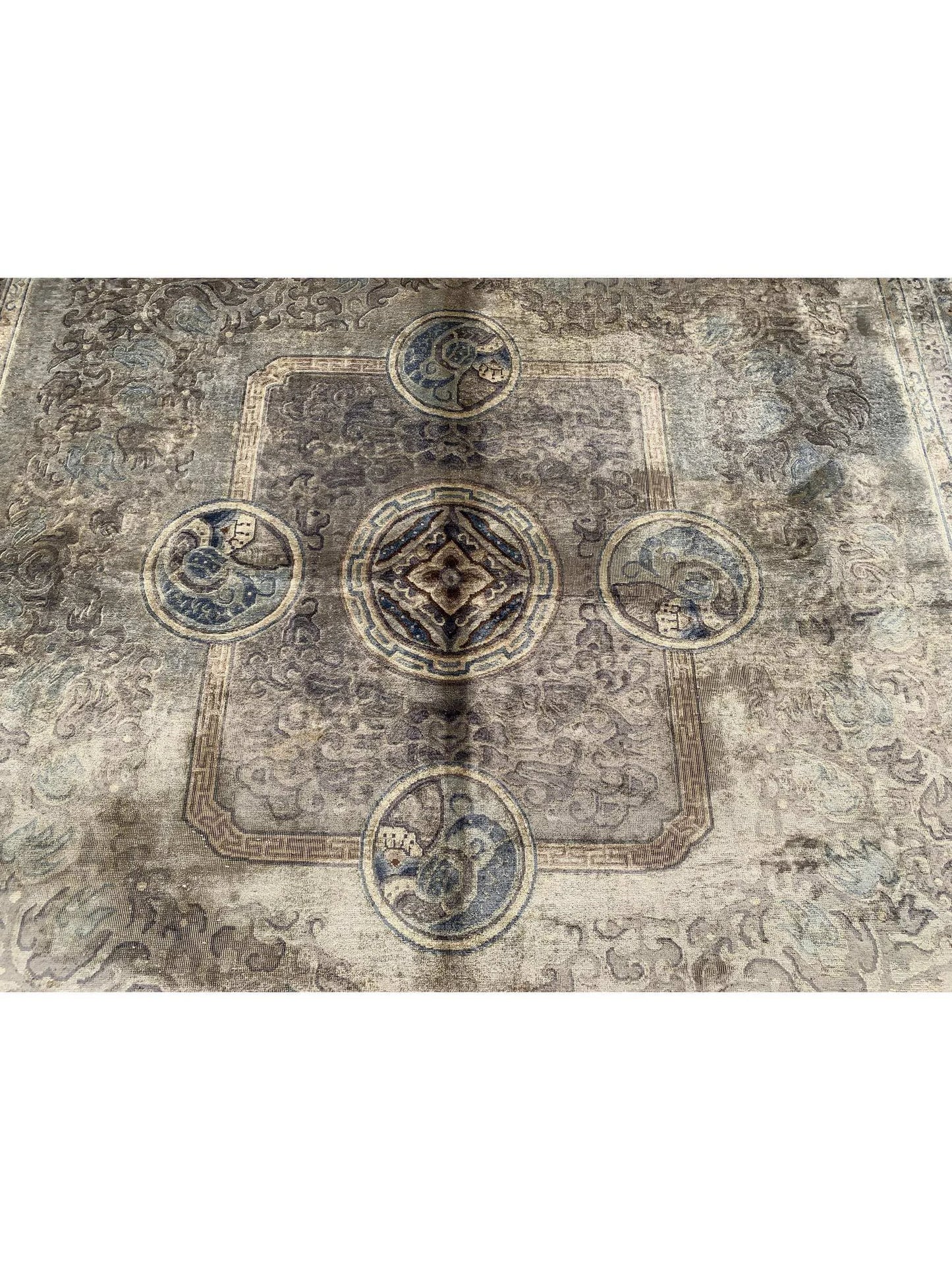 Amazing Hand Knotted Sino momlook Silk Area Rug 9.11 x 8.1 Ft