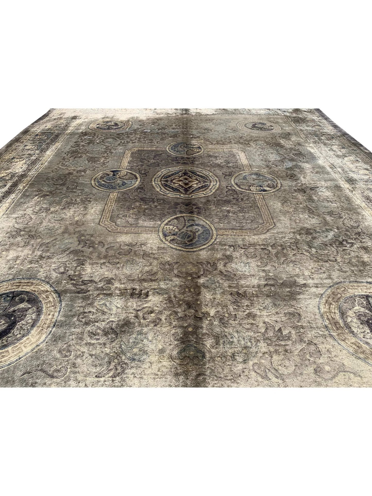 Amazing Hand Knotted Sino momlook Silk Area Rug 9.11 x 8.1 Ft