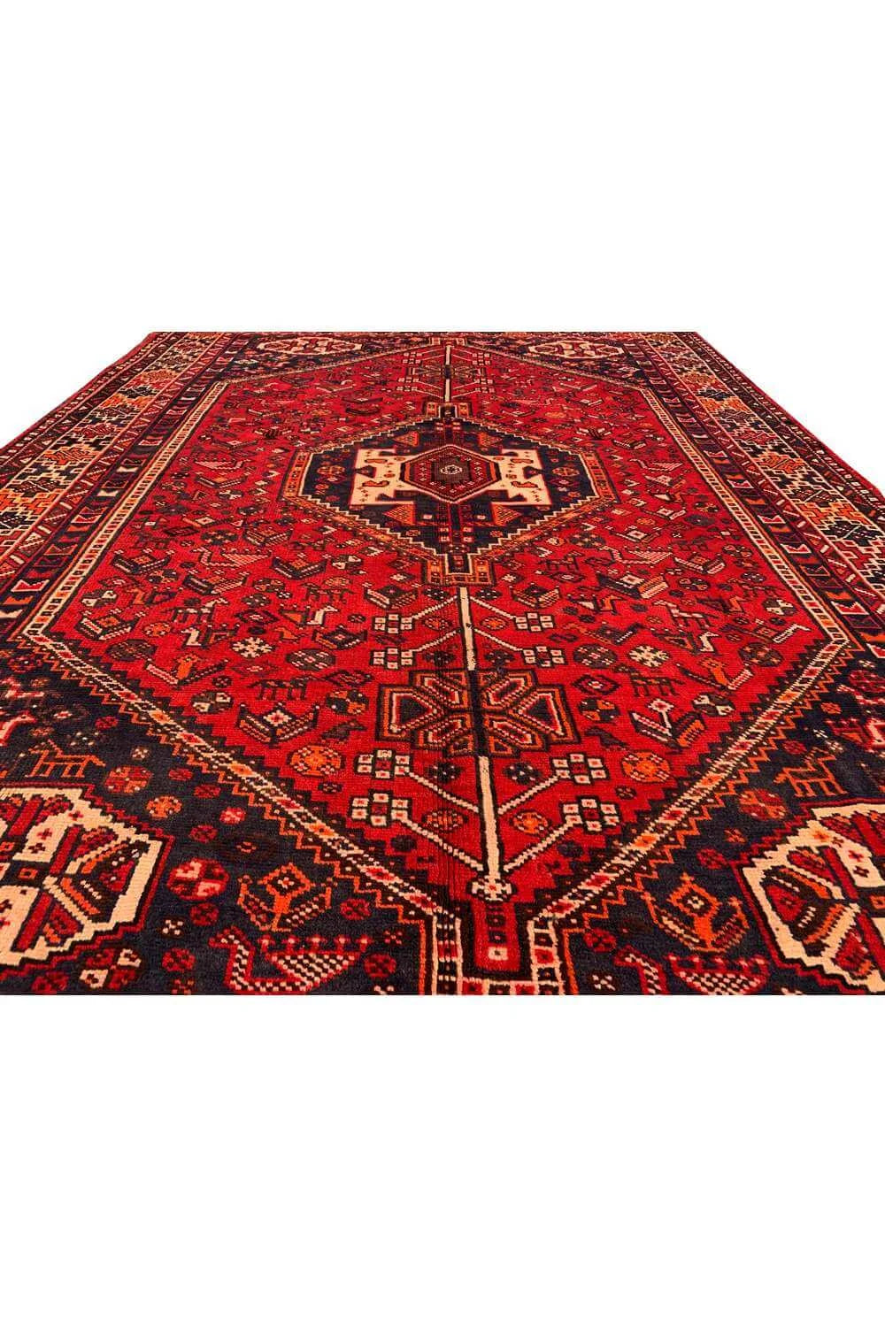 Authentic Hand Knotted Vintage Shrz Pictorial Wool Area Rug 7.9 x 5.5 Ft