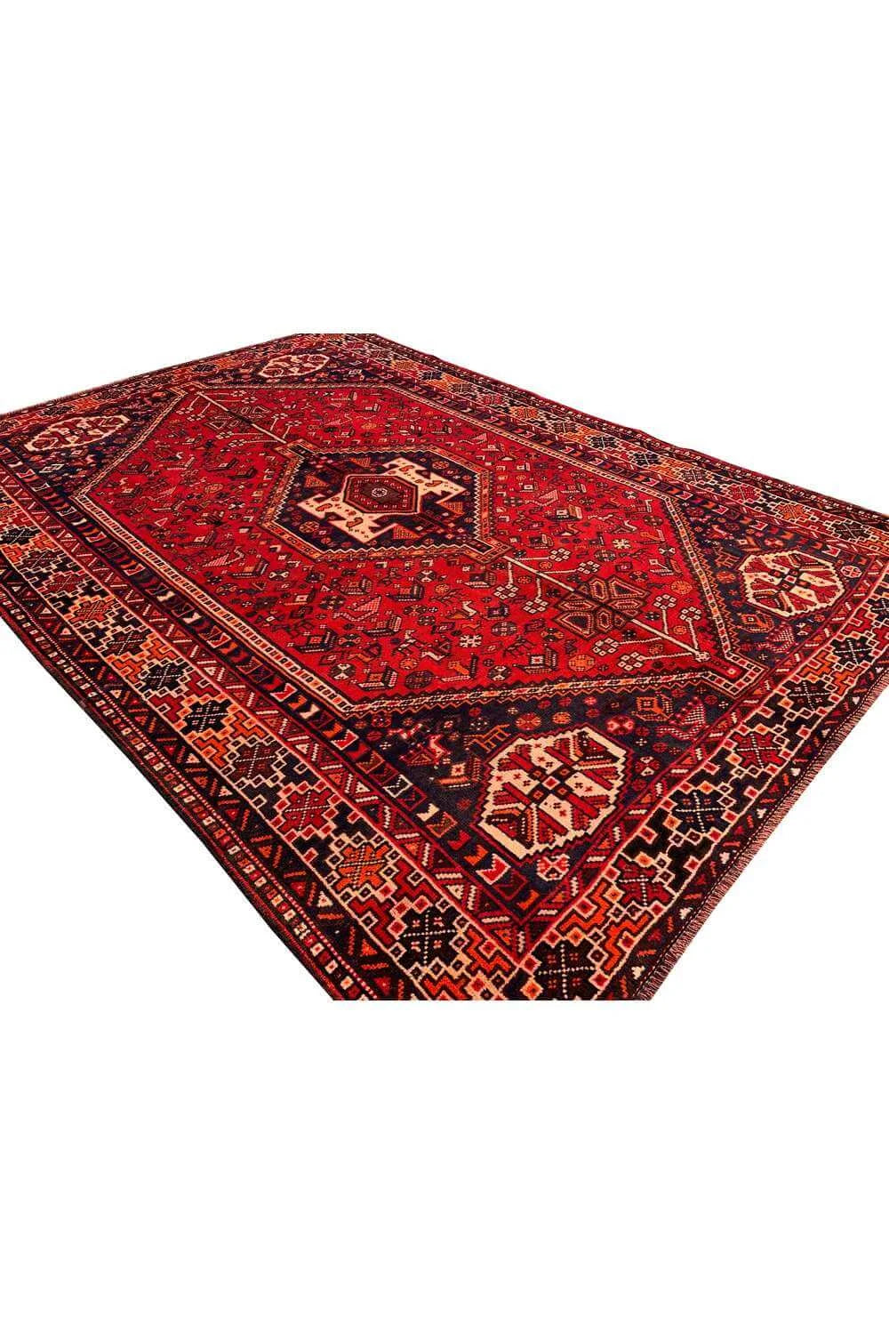 Authentic Hand Knotted Vintage Shrz Pictorial Wool Area Rug 7.9 x 5.5 Ft