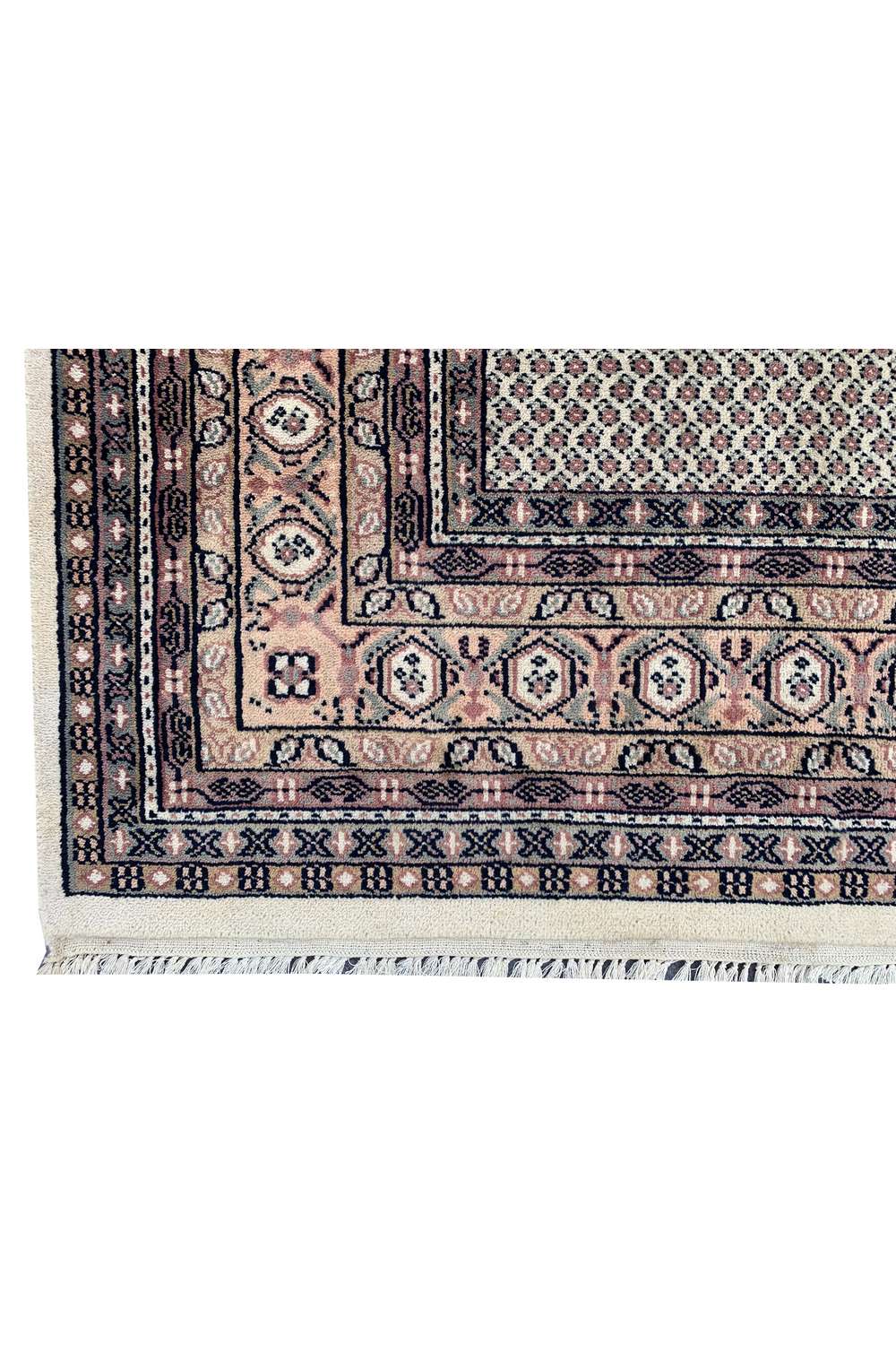 Amazing Hand Knotted Vintage Badam Gul Wool Area Rug 12.8 x 9.6 Ft