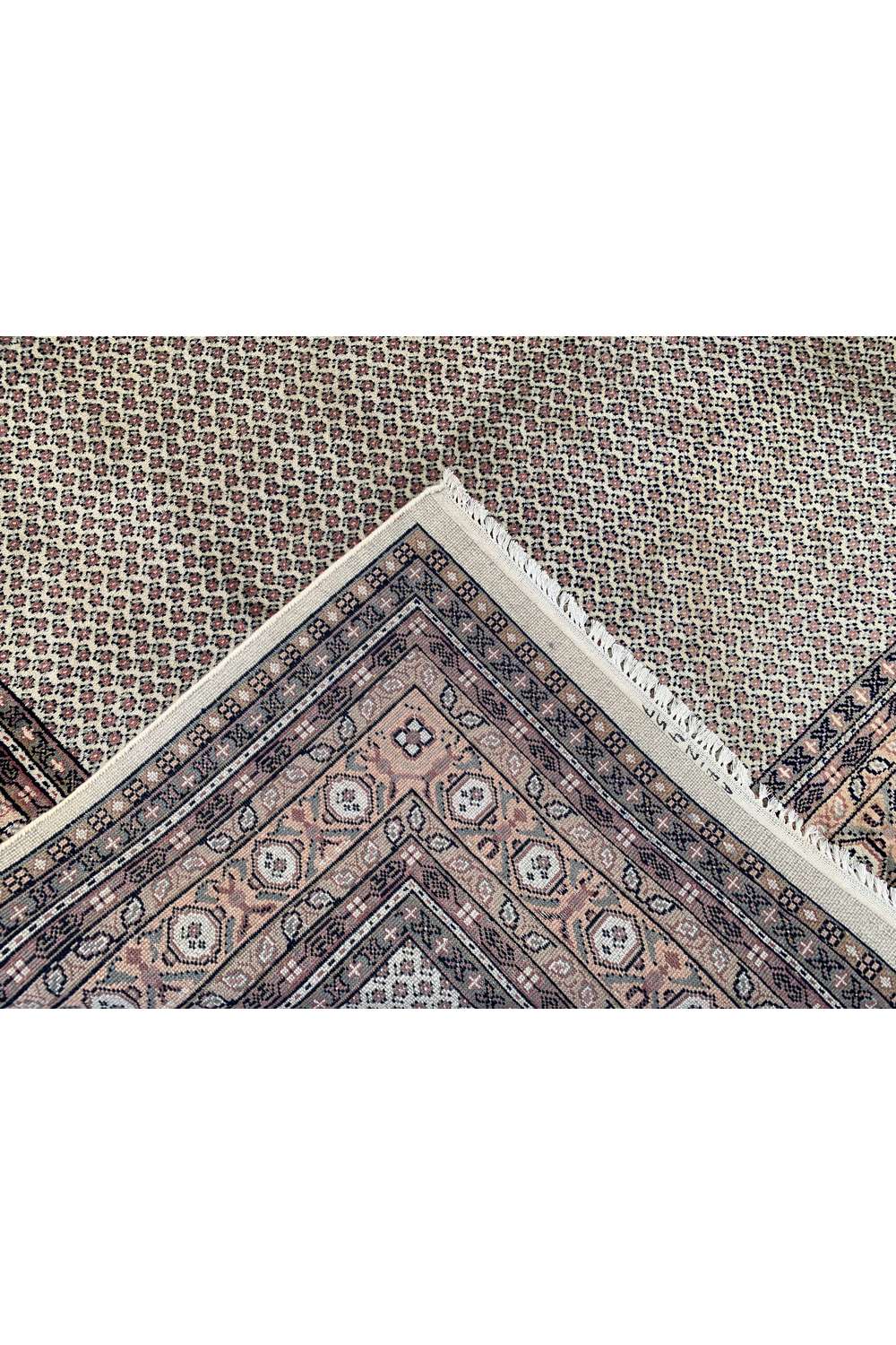 Amazing Hand Knotted Vintage Badam Gul Wool Area Rug 12.8 x 9.6 Ft