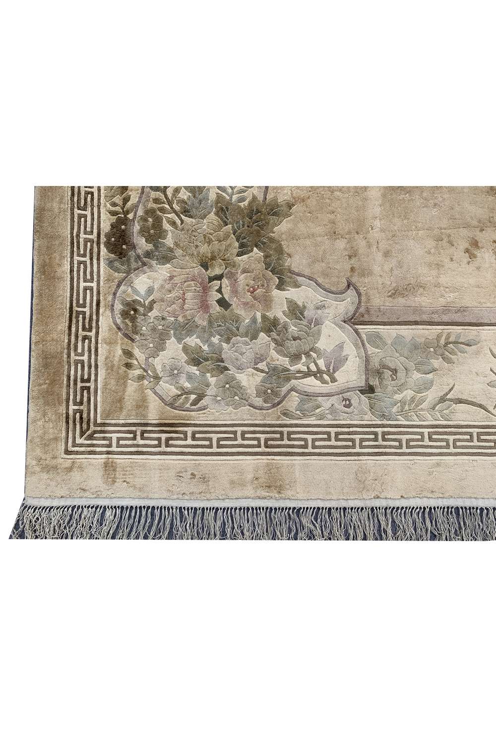 Amazing Hand Knotted Vintage Sino Tibet Wool Area Rug 12.8 x 9.11 Ft