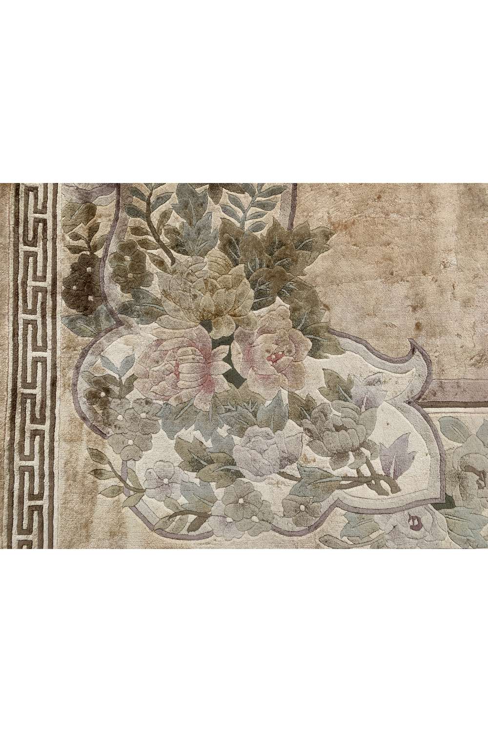 Amazing Hand Knotted Vintage Sino Tibet Wool Area Rug 12.8 x 9.11 Ft