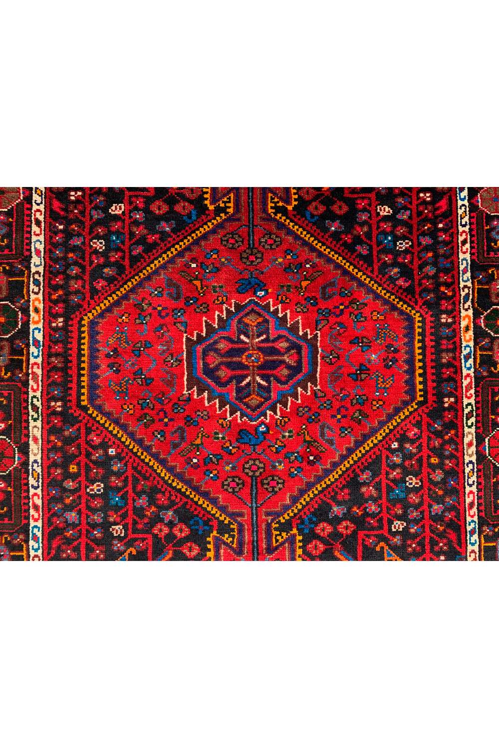 Amazing Hand Knotted Vintage Persian Hamadan Pictorial Wool Area Rug 6.9 x 3.11 Ft