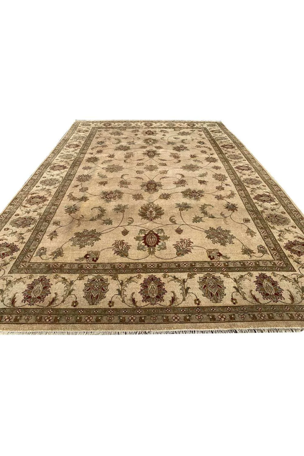 Amazing Hand Knotted Vintage Afghan Chobi Wool Area Rug 11.8 x 7.11 Ft