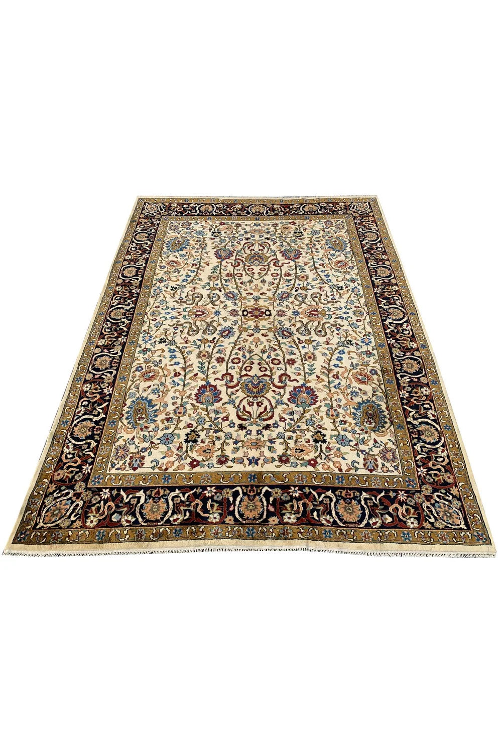 Amazing Hand Knotted Vintage Tabreez Wool Area Rug 11.0 x 8.2 Ft